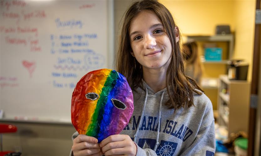 Spring Station Middle students create papier-mache masks